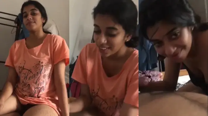 Super Cute Mallu Teen GF Sucking Hard Video MMS